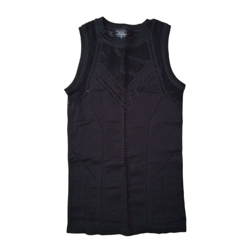Athleta Black Oxygen Sleeveless Seamless Breathable Mesh Activewear Tank Top XS